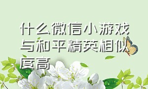 什么微信小游戏与和平精英相似度高