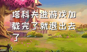 塔科夫进游戏加载完了就退出去了