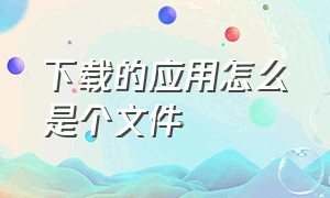 下载的应用怎么是个文件