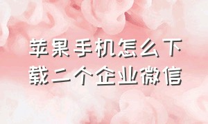 苹果手机怎么下载二个企业微信