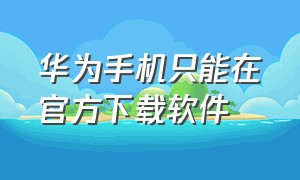 华为手机只能在官方下载软件