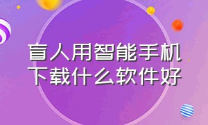 盲人用智能手机下载什么软件好