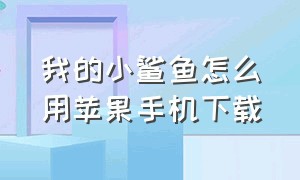 我的小鲨鱼怎么用苹果手机下载