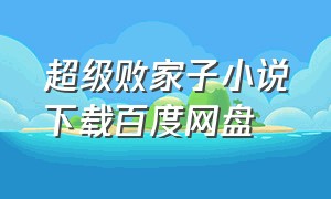 超级败家子小说下载百度网盘