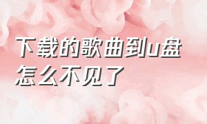 下载的歌曲到u盘怎么不见了