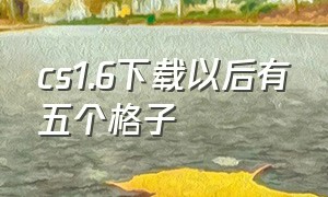 cs1.6下载以后有五个格子