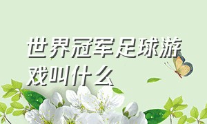 世界冠军足球游戏叫什么