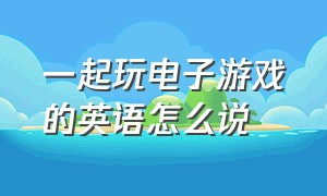 一起玩电子游戏的英语怎么说