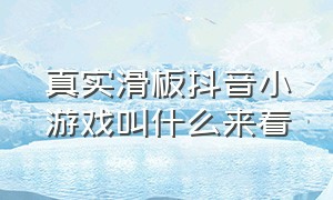 真实滑板抖音小游戏叫什么来着