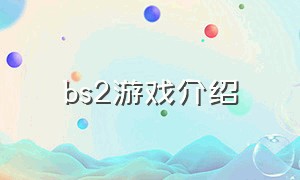 bs2游戏介绍