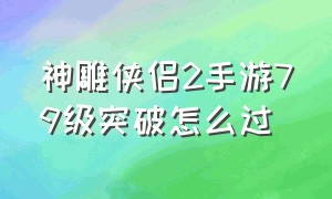 神雕侠侣2手游79级突破怎么过