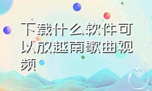 下载什么软件可以放越南歌曲视频