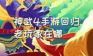 神武4手游回归老玩家在哪