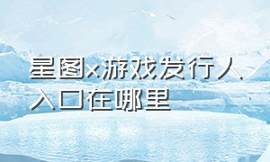 星图x游戏发行人入口在哪里