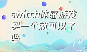 switch体感游戏买一个就可以了吗