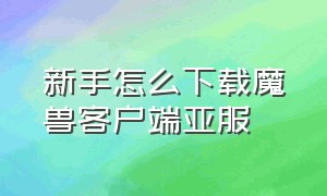 新手怎么下载魔兽客户端亚服