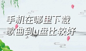 手机在哪里下载歌曲到u盘比较好