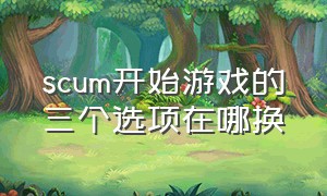 scum开始游戏的三个选项在哪换