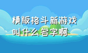 横版格斗新游戏叫什么名字啊