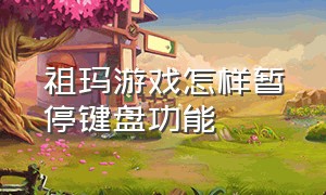 祖玛游戏怎样暂停键盘功能