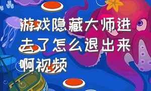 游戏隐藏大师进去了怎么退出来啊视频