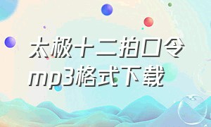 太极十二拍口令mp3格式下载