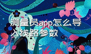 测量员app怎么导入线路参数