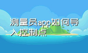 测量员app如何导入控制点