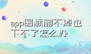 app图标删不掉也下不了怎么办