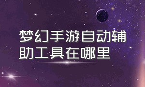 梦幻手游自动辅助工具在哪里