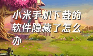 小米手机下载的软件隐藏了怎么办