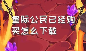 星际公民已经购买怎么下载