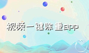 视频一键除重app