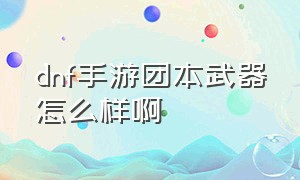 dnf手游团本武器怎么样啊