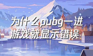 为什么pubg一进游戏就显示错误