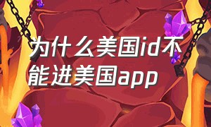 为什么美国id不能进美国app