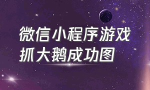 微信小程序游戏抓大鹅成功图