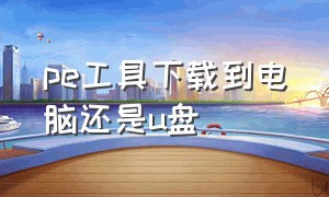 pe工具下载到电脑还是u盘