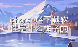 iphone 14下载软件是什么样子的