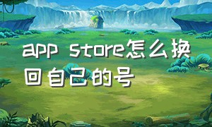 app store怎么换回自己的号