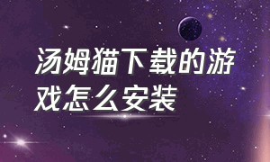 汤姆猫下载的游戏怎么安装