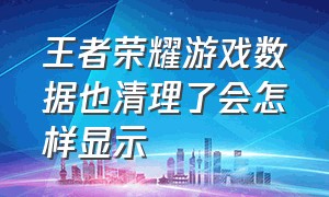 王者荣耀游戏数据也清理了会怎样显示