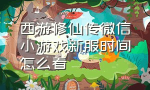 西游修仙传微信小游戏新服时间怎么看