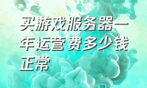 买游戏服务器一年运营费多少钱正常