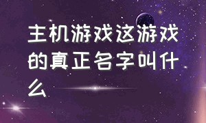 主机游戏这游戏的真正名字叫什么