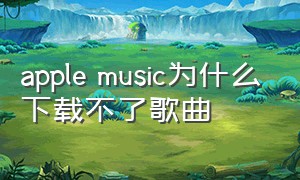 apple music为什么下载不了歌曲