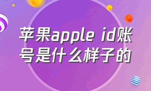 苹果apple id账号是什么样子的