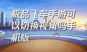 极品飞车手游可以切换视角吗手机版