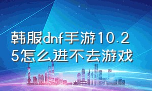 韩服dnf手游10.25怎么进不去游戏