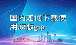 国内如何下载使用原版gtp